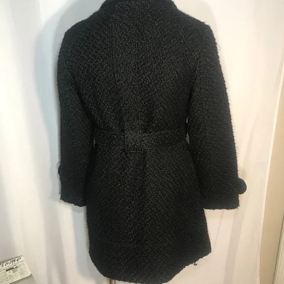 Black Pea coat with belt - Picture 3 of 10